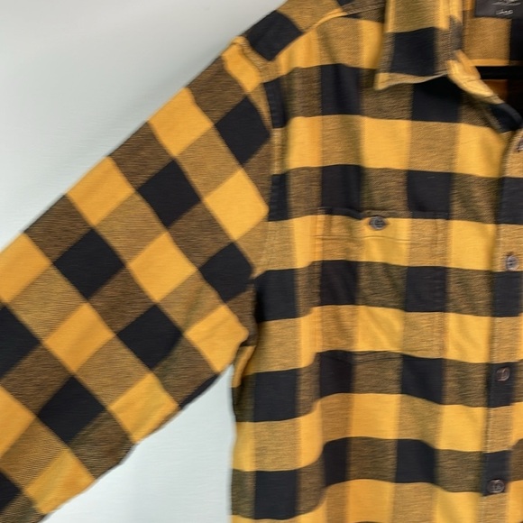 Wind River Mens Buffalo Plaid Shirt Yellow Black Button Down Long Sleeve Size L - Picture 4 of 14